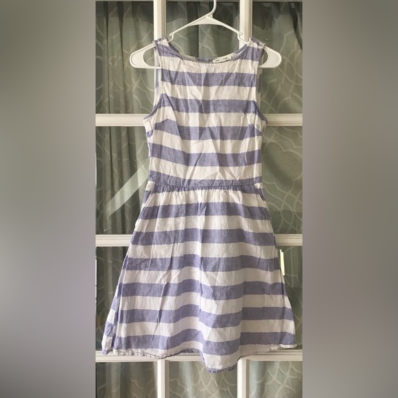 Beachlunchlounge linen cotton blend dress size XS blue and white striped VGUC - Picture 9 of 12